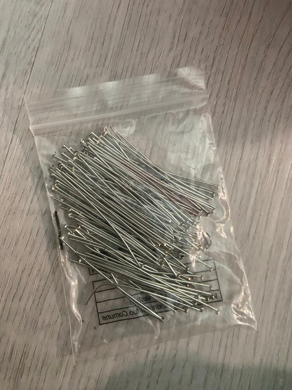 100 piece Silver tone 2 inch flathead pins